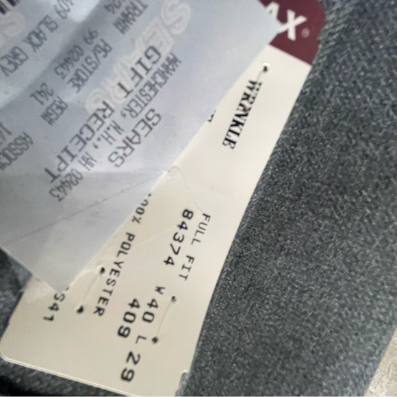 NWT Men's Sears Flex Slacks 40 × 29 - Picture 3 of 4